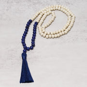 Buddha Stones Semi-Precious Gem Stones Wood Bead Necklace Multicolor Tassel Charms Chain Necklace Bracelet BS 6