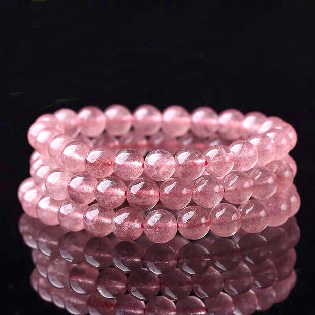 Buddha Stones Natural Rose Quartz Love Caring Bracelet Bracelet BS 4