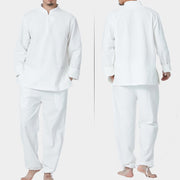 Buddha Stones Spiritual Zen Meditation Yoga Prayer Practice Cotton Linen Clothing Men's Set Clothes BS 11