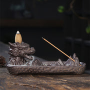 Buddha Stones Dragon Mountain Strength Ceramic Incense Burner Decoration