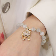 Buddha Stones Cat's Eye Lovely Cat Pattern Pearl Love Charm Bracelet Bracelet BS 10