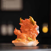 Buddha Stones Color Changing Small Kirin Resin Tea Pet Home Figurine Decoration Decorations BS 6