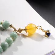 Buddha Stones Natural Jade Amber Lazurite Bead Luck Bracelet Bracelet BS 5