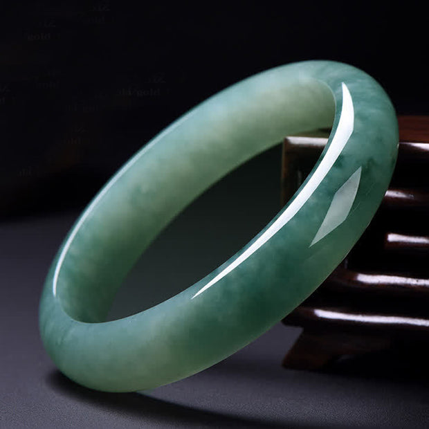 Buddha Stones Jade Abundance Luck Healing Bangle Bracelet Bracelet Cuff Bangle BS 64mm