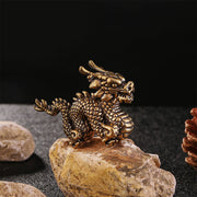 Buddha Stones Year Of The Dragon Small Auspicious Brass Dragon Luck Success Home Decoration Decorations BS 3