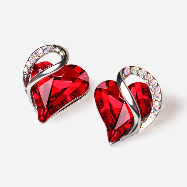 Natural Various Gemstone Birthstone Crystal Love Stud Earrings Earrings BS main