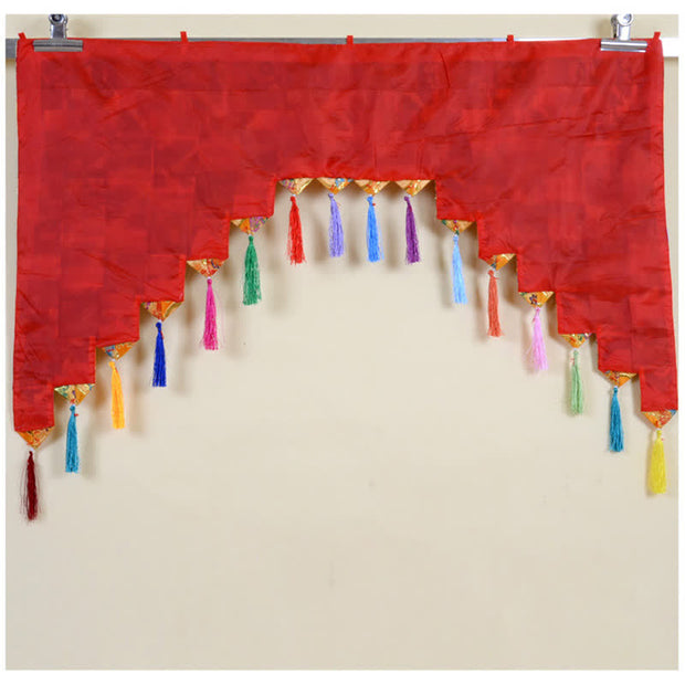 Buddha Stones Tibetan Five Colors Hanging Curtain Prayer Altar Healing Meditation Curtain Prayer Altar BS 9