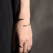 Buddha Stones Simple Design Copper Luck Adjustable Cuff Bracelet Bracelet Bangle BS 3