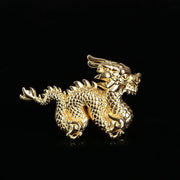 Buddha Stones Year Of The Dragon Small Auspicious Brass Dragon Luck Success Home Decoration Decorations BS Golden Dragon 6cm*4.5cm