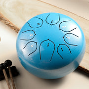 Buddha Stones Steel Tongue Drum Sound Healing Meditation Lotus Pattern Drum Kit 8 Note 6 Inch Percussion Instrument Tongue Drum BS Blue