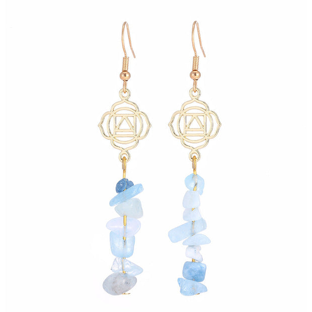 Healing Crystals Zen Cairn Confidence Earrings (Extra 30% Off | USE CODE: FS30) Earrings BS Aquamarine