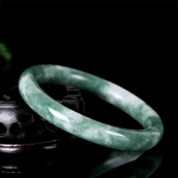 Buddha Stones Natural Jade Luck Abundance Bangle Bracelet Bracelet BS 1