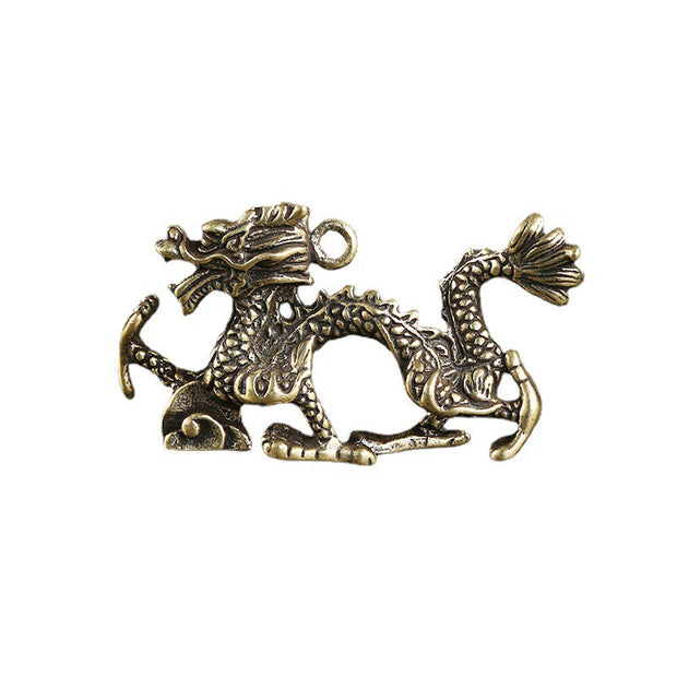 Buddha Stones Year Of The Dragon Mini Brass Dragon Luck Protection Home Decoration
