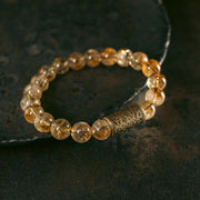 Buddha Stones Natural Citrine Crystal Brass Bead Protection Bracelet Bracelet BS 1