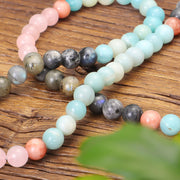 108 Mala Beads Amazonite Black Glitter Stone Positive Tassel Bracelet (Extra 30% Off | USE CODE: FS30) Mala Bracelet BS 21