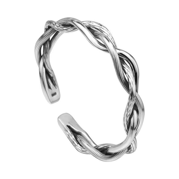 Buddha Stones Vintage Twisted Design Luck Bracelet Cuff Bangle