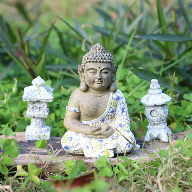 Buddha Stones Meditating Zen Buddha Serenity Resin Statue Figurine Home Decoration