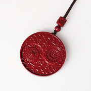 Buddha Stones Cinnabar Yin Yang Keep Away Evil Spirits Necklace Pendant Necklaces & Pendants BS 3