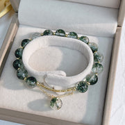Buddha Stones Green Phantom Crystal Confidence Charm Bracelet Bracelet BS 6
