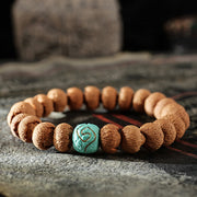 Buddha Stones Tibetan Bodhi Seed Turquoise Amber Protection Bracelet Bracelet BS 4