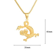 Buddha Stones Dancing Dragon Pattern Luck Necklace Pendant Necklaces & Pendants BS 5
