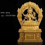 Buddha Stones Shakyamuni Amitabha Medicine Buddha Figurine Serenity Copper Statue Home Decoration Decorations BS 10 cm Manjushri Bodhisattva&Base