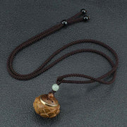 Buddha Stones Tibet Green Sandalwood Rosewood Om Mani Padme Hum Lotus Positive Soothing Necklace Pendant Necklaces & Pendants BS 10