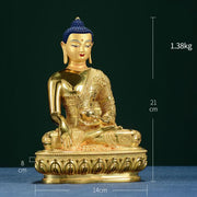 Buddha Stones Buddha Shakyamuni Figurine Enlightenment Copper Statue Home Offering Decoration Decorations BS 21*14*8cm