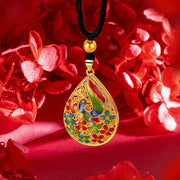 Buddha Stones Colorful Phoenix Flower Luck Strength Necklace Pendant Necklaces & Pendants BS 4