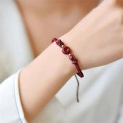 Buddha Stones Cinnabar PiXiu Blessing Copper Coin Peace Buckle Red String Bracelet Bracelet BS 4