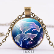 12 Constellations of the Zodiac Moon Starry Sky Protection Blessing Necklace Pendant Necklaces & Pendants BS DarkGoldenrod Pisces