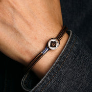 Buddha Stones  925 Sterling Silver Handmade Button Protection Weave String Bracelet Bracelet BS 5