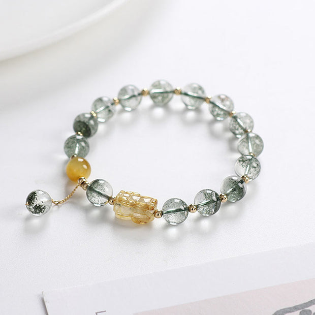Buddha Stones Green Phantom Citrine PiXiu Confidence Bracelet Bracelet BS 5