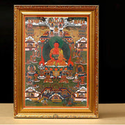Buddha Stones Tibetan Framed Thangka Painting Blessing Decoration Decorations BS 4