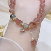 Buddha Stones Natural Strawberry Quartz Moonstone Love Bracelet