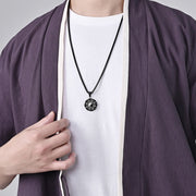 Buddha Stones Bagua Yin Yang Titanium Steel Balance Necklace Pendant Necklaces & Pendants BS 3
