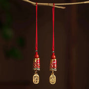 Buddha Stones Koi Fish Cinnabar Attracting Wealth Wish Ruyi Charm Luck Phone Hanging Decoration