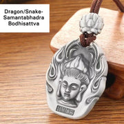 Buddha Stones Chinese Zodiac Natal Buddha Om Mani Padme Hum Lotus Compassion Necklace Pendant Necklaces & Pendants BS Dragon/Snake-Samantabhadra Bodhisattva