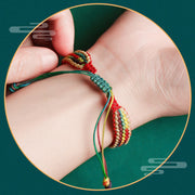 Buddha Stones Tibet Handmade Rainbow Multicolored Protection Braided String Bracelet Bracelet BS 6