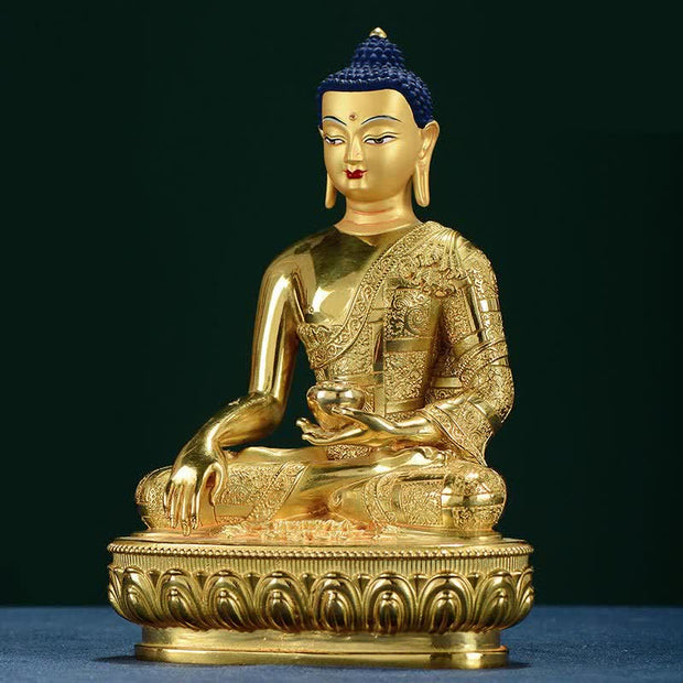 Buddha Stones Buddha Shakyamuni Figurine Enlightenment Copper Statue Home Offering Decoration Decorations BS 3