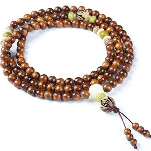 Buddha Stones Tibetan Rosewood Mala Protection Calm Bracelet Bracelet BS 6
