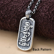 Buddha Stones 925 Sterling Silver Zakiram Goddess of Wealth Om Mani Padme Hum Peace Necklace Pendant
