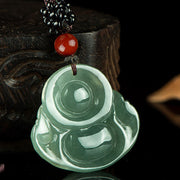 Buddha Stones Laughing Buddha Jade Abundance String Necklace Pendant Necklaces & Pendants BS 5