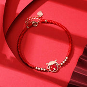 Buddha Stones 12 Chinese Zodiac Lucky Red String Bracelet Bracelet BS Goat(Bracelet Size 14+3.5cm)