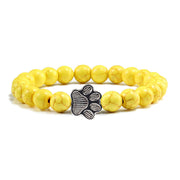 'Buddha Stones “Save A Dog” Stone Bracelet Bracelet Bracelet Yellow Beads