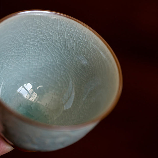 Buddha Stones Lotus Carved Ceramic Teacup Kung Fu Tea Cup