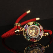 Buddha Stones Colorful Zircon Copper Wealth Luck Rotation Bracelet Necklace Pendant Bracelet Necklaces & Pendants BS 11