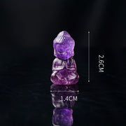 Buddha Stones Various Crystal Amethyst Pink Crystal White Crystal Citrine Buddha Carved Spiritual Healing Necklace Pendant Decoration
