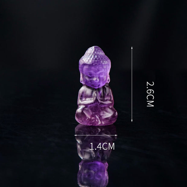 Buddha Stones Various Crystal Amethyst Pink Crystal White Crystal Citrine Buddha Carved Spiritual Healing Necklace Pendant Decoration