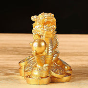 Buddha Stones Feng Shui Dragon Copper Coin Wealth Success Luck Decoration Decorations BS 5